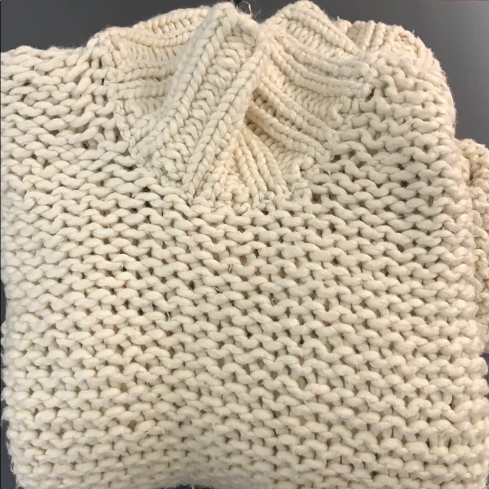 Free People Chunky Cotton Knit Cowl Neck Sweater - Picture 8 of 11